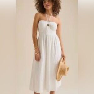 NWT Altr’d State Eyelet Halter White Midi Sundress - Classic Summer Style
